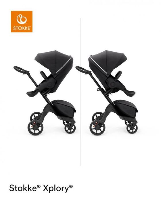 Детска количка Stokke Xplory X + кош за новородено Black