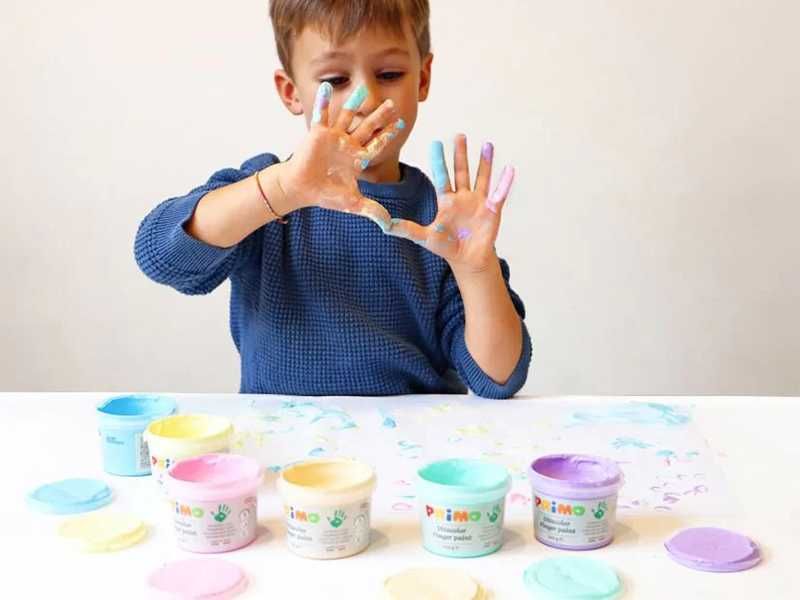 НОВИ! Бои за русуване с пръсти Primo Pastel 6x100гр Италия