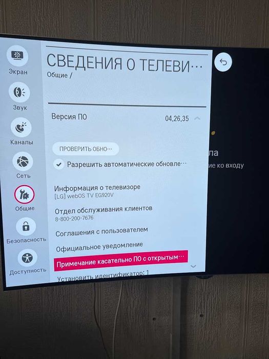 Телевизор LG OLED 55EG920V