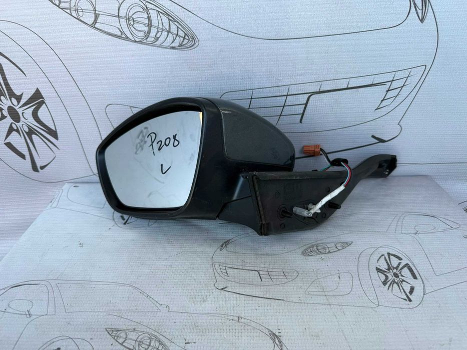 Oglindă Retrovizoare Stânga 3x4 Pini Peugeot 208 Hatchback 1607511580 / [2012-2019] / (5B3)
