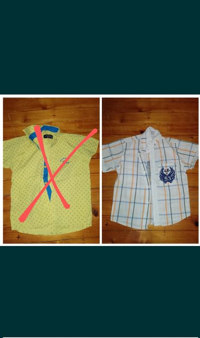 Халати, тениски  и потници размер 110 см ризи различни размери