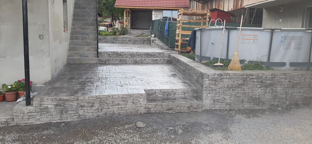 Beton amprentat, elicopterizat, garduri din beton amprentat, socluri