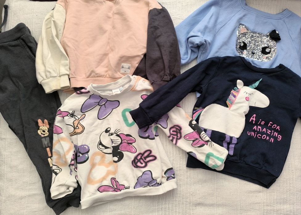 Детски дрехи есен/зима, клинчета, блузки, суичъри 98/104