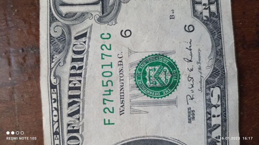 10 долларов серия 1995 г.