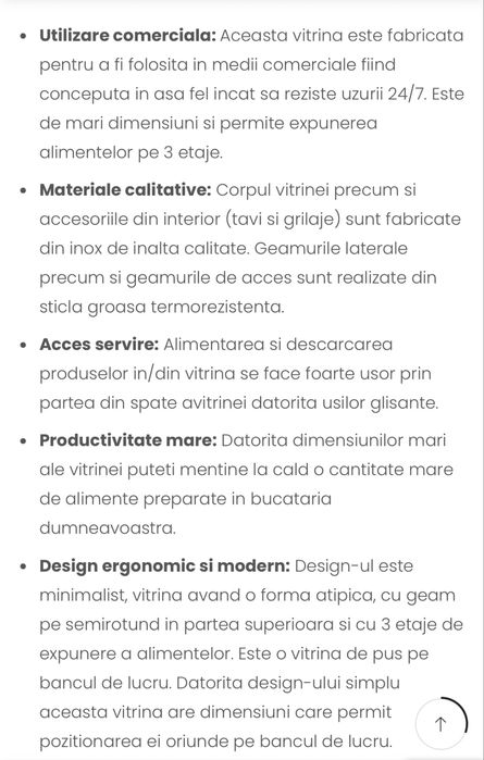 Vitrina calda electrica 3 niveluri