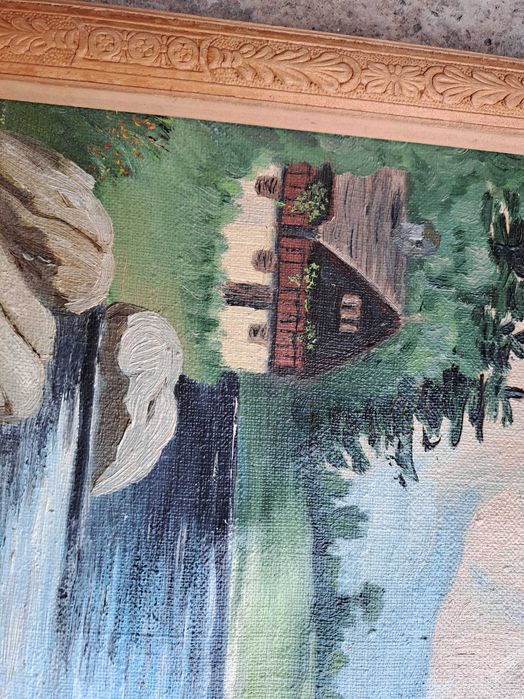 tablou pictura pe panza 44/31 cm semnat