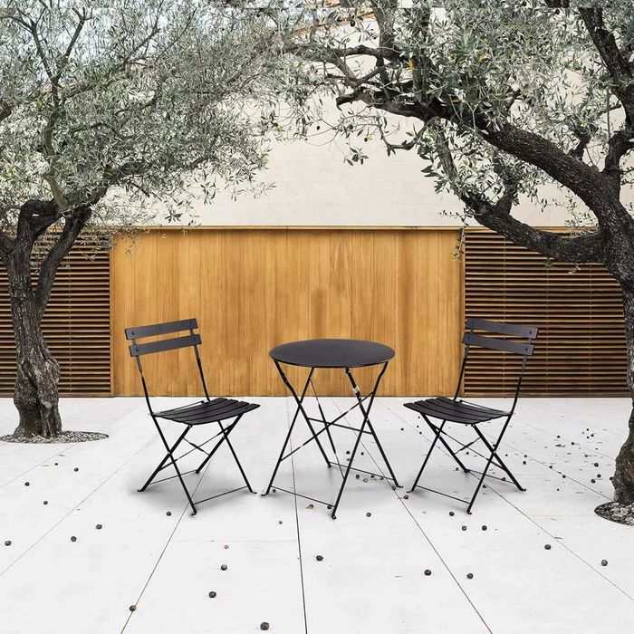 Seturi  Bistro Flair mobilier terasa gradina, 2 scaune + masa, otel vopsit