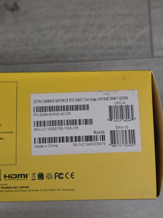 Placa Video nVidia rtx 3060ti Zotac 8gb