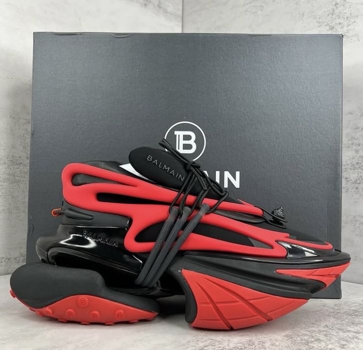 Adidasi balmain unicorn black red