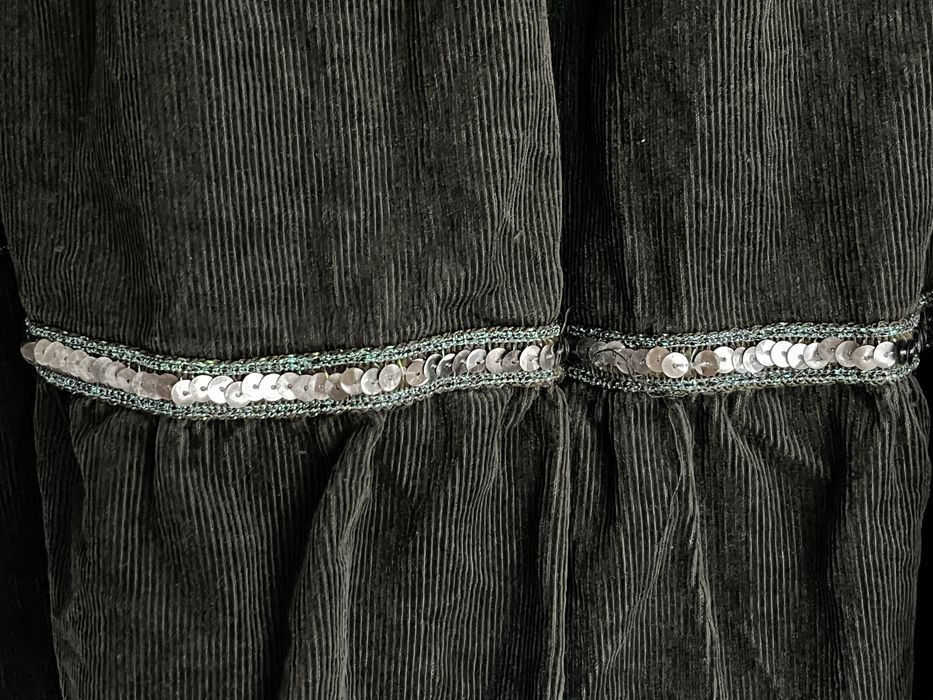 Fusta catifea midi/lunga verde oliv