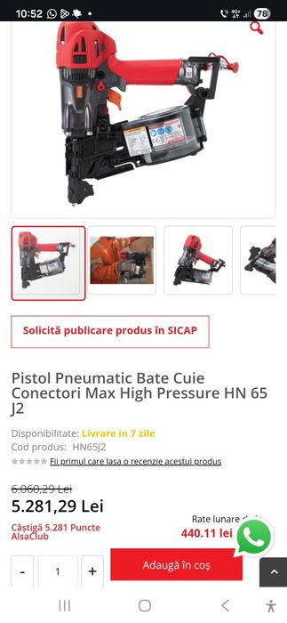 Pistol cu impact pentru cuie profesional si cuie pentru el