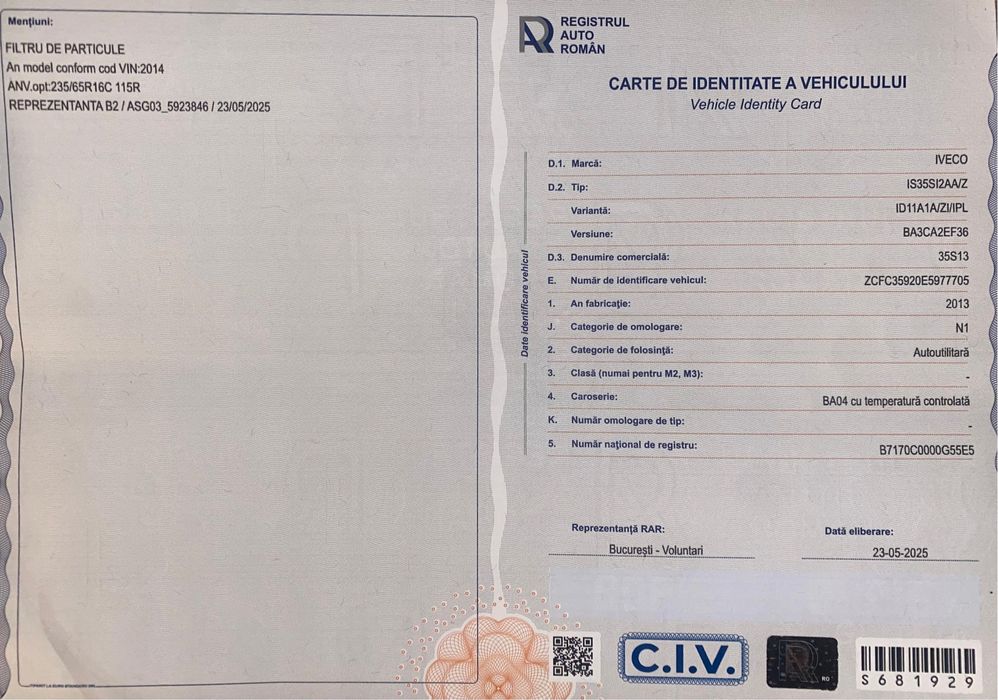 Vand Iveco Daily 2014