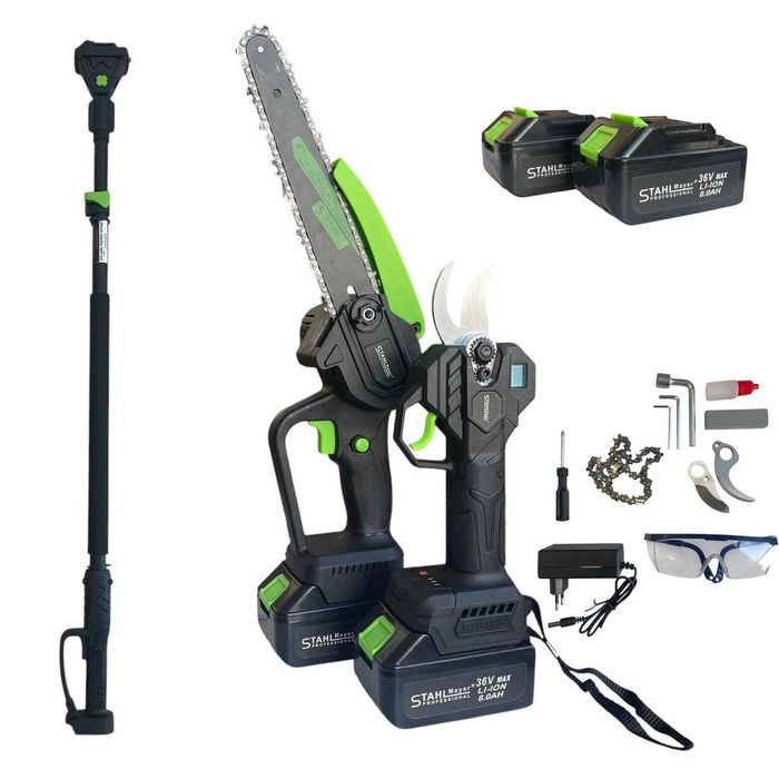 2в1 Лозарска Ножица и Резачка с Омасляване Акум. 36V 8AH STAHLMAYER