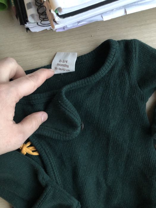 Body cardigan Manymonths lana merinos 0-4 luni 50-62