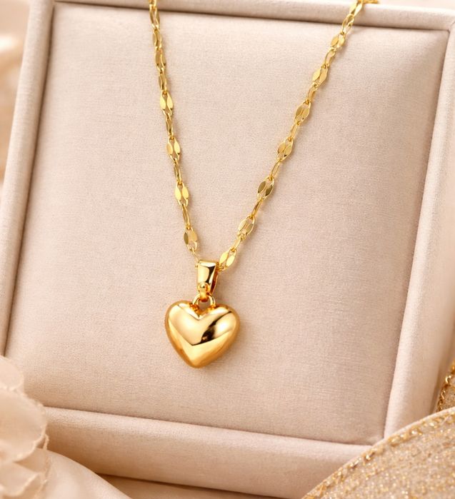 Уникално дамско колие сърце за Свети Валентин / 18 к проба + ПОДАРЪК