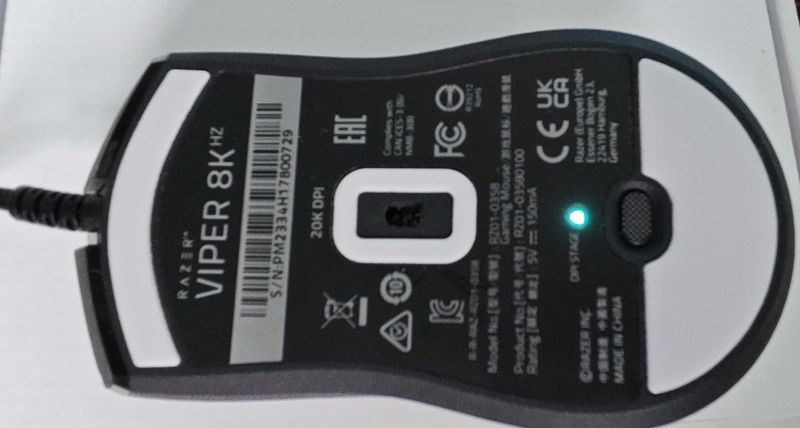 Razer Viper Гейминг Мишка 8000 Hz HyperPolling, Ултралека, 71гр