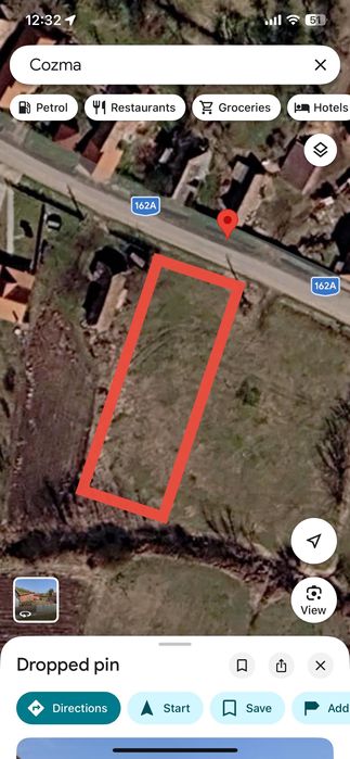 Teren intravilan 800 mp STRADAL DJ162A Cozma Mureș | 16 ml deschidere | Proprietar