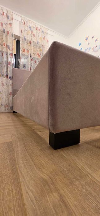 Pat tapițat copii FANCY Mobexpert 120x200cm, somieră inclusă