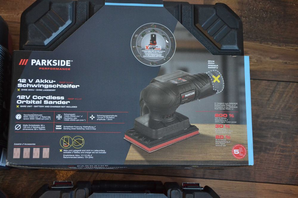 Нови безчеткови оберфреза, ъглошлайф и виброшлайф  Parkside 12V