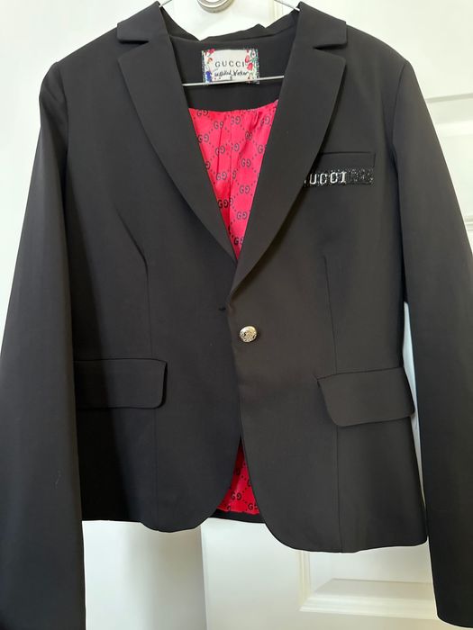 Gucci sacou dama negru Minnie Mouse logo marimea S blazer original