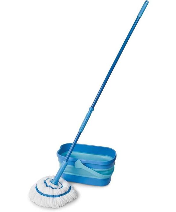 Set mop cu galeata pliabila, albastru, Spontex