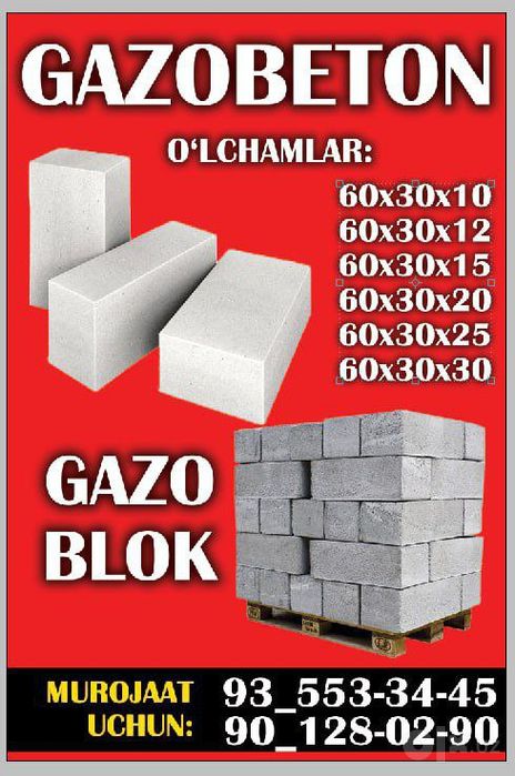 Gazoblok Toshkent viloyati