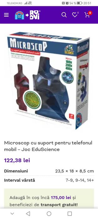 Vând microscop educational, 8+ ani
