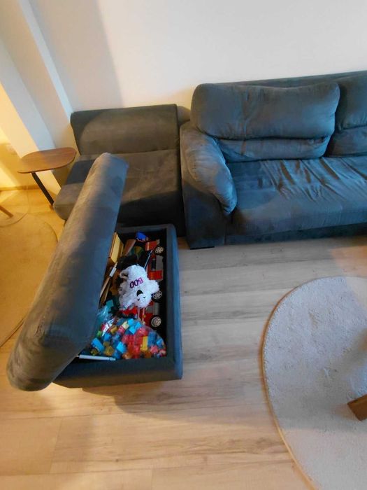 Разтегателен модулен диван с десен ъгъл