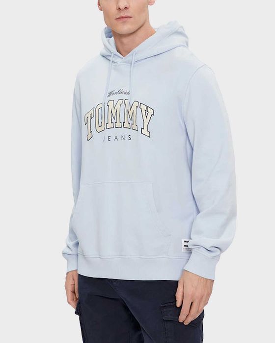 Мъжко горнище : TOMMY JEANS Regular Varsity Hoodie 8401 Light Blue M