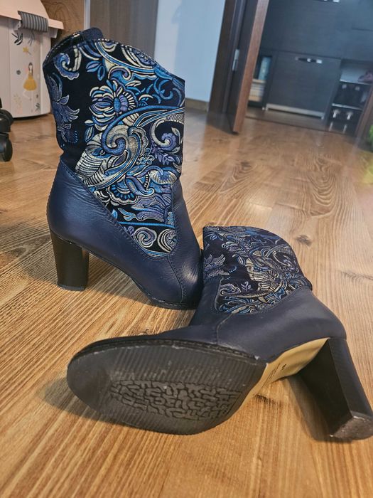 Cizme scurte piele naturala