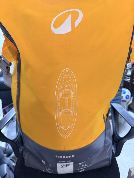 Надуваем двуместен каяк 100+