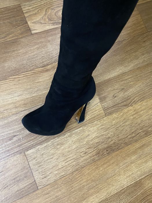 Сапоги замшевые, ботфорты