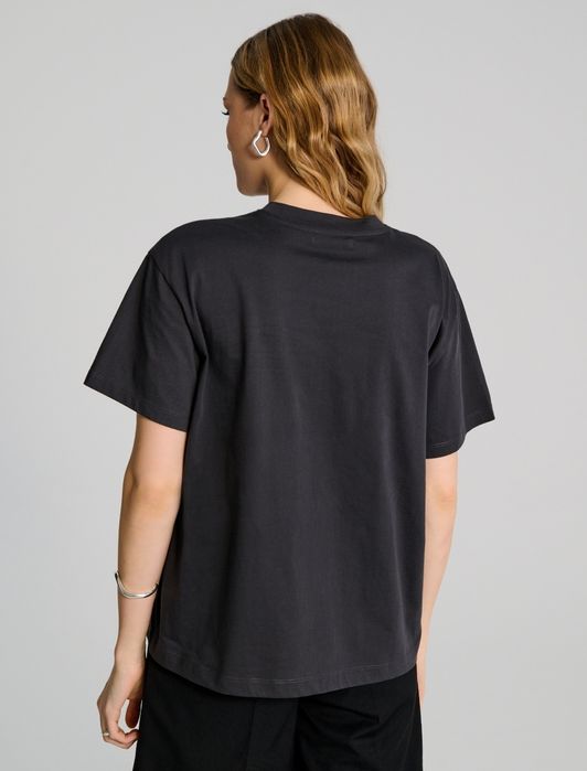 Нова дамска тениска с принт памук Sinsay размер XXS