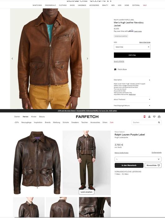 Geaca/ Jacheta  barbati piele POLO Ralph Lauren originala aviator