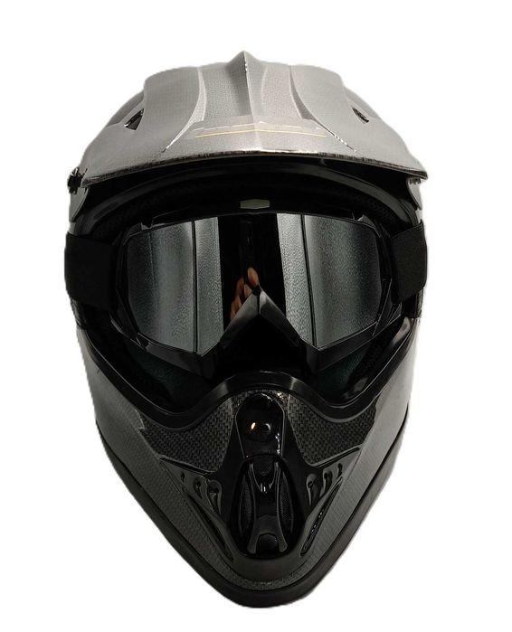Кросова каска с очила комплект super cross carbon tanked