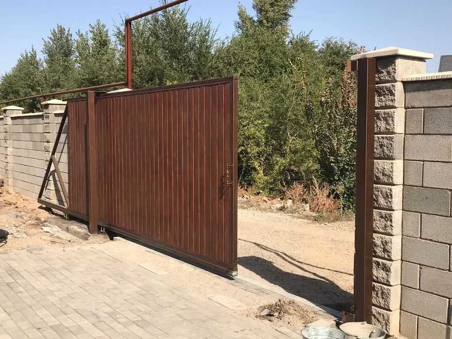Откатные ворота из металлосайдинга с гарантией