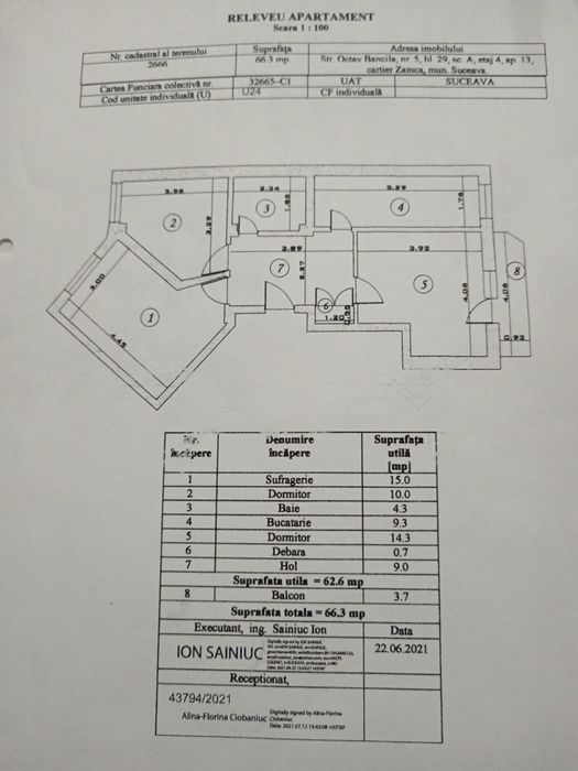Vând Apartament cu 3 camere în Suceava