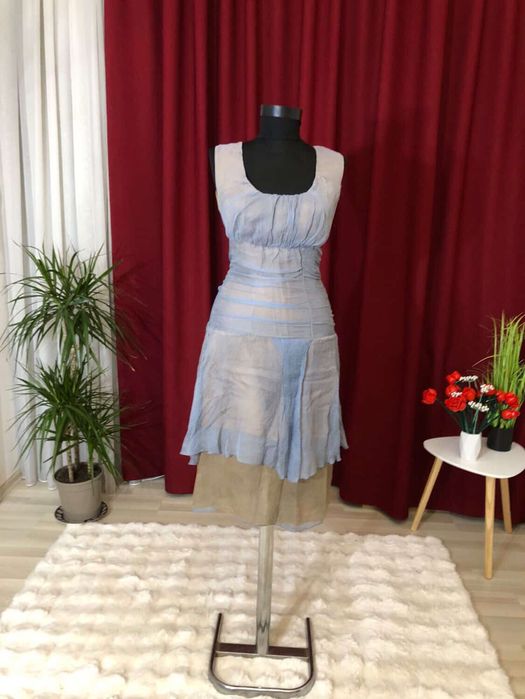 Rochie midi din matase naturala