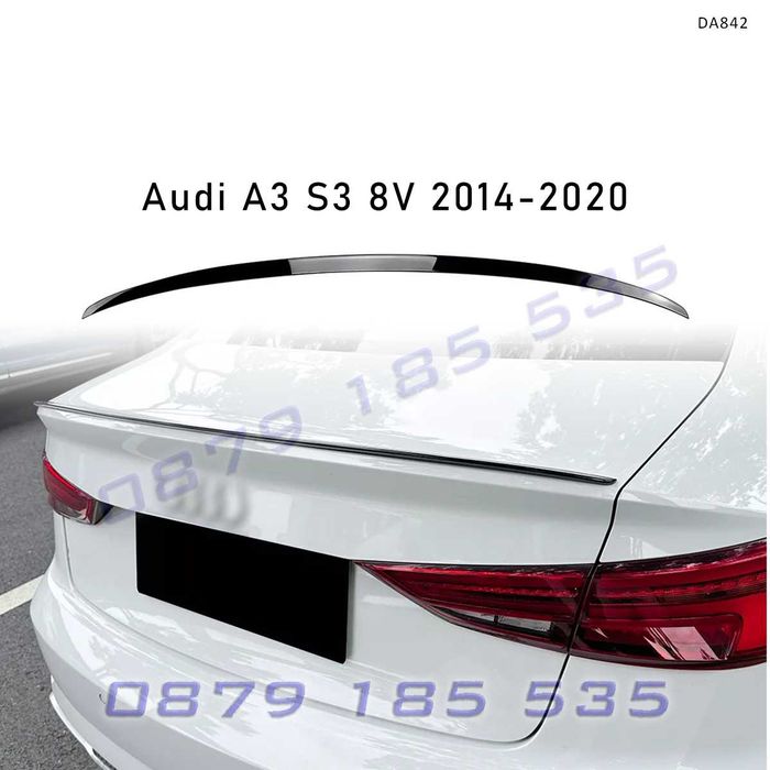 Спойлер за багажник за Audi A3 S3 8V 2014-2020, черен гланц DA842 тунинг лип заден ауди а3