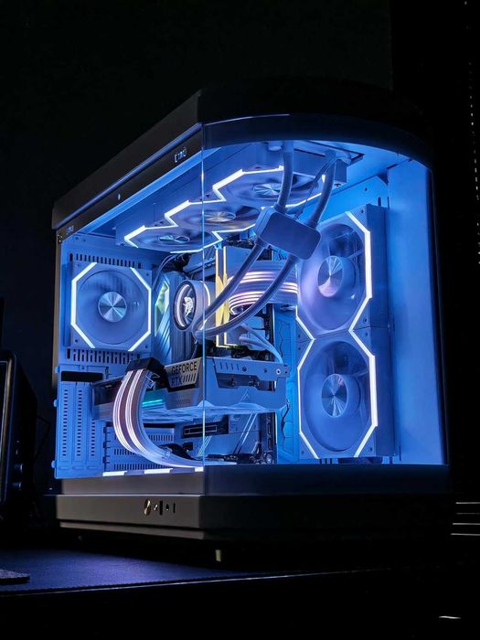 Ventilator cooler carcasa PC desktop Asiahorse Nyota 120mm ARGB white reverse,control al vitezei 800-1800 RPM sub 29 dB,calculator - pachet 3 bucati