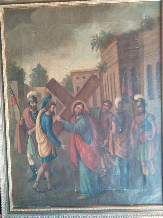 Продавам огромна картина масло върху платно 18 век Витлеемска сцена