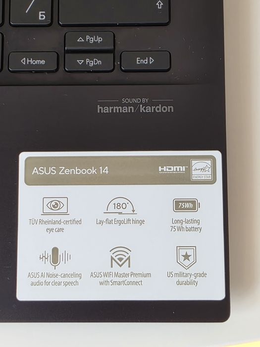 Лаптоп Asus Zenbook 14 UM3402YAR-KP731W, 2.6K дисплей