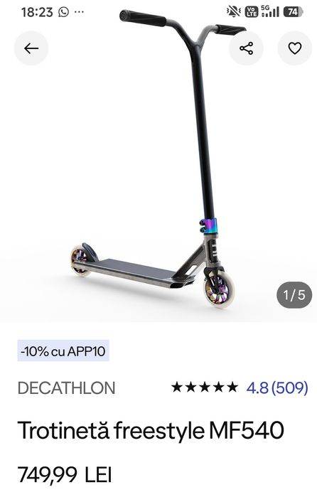 Trotineta de scheme Freestyle MF 540  Dechatlon