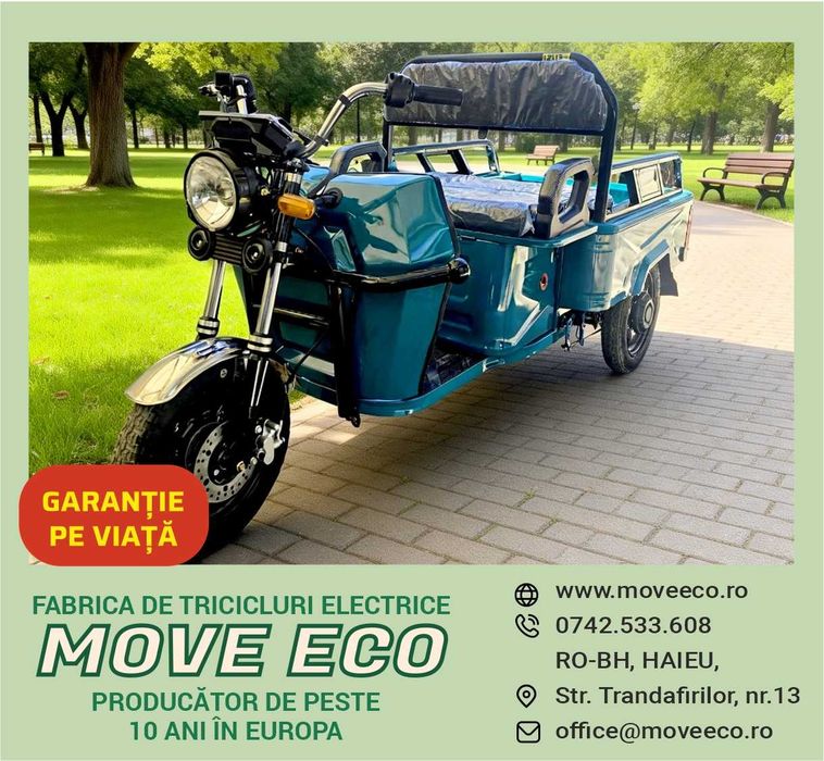 Triciclu Electric Model B03 | 60V/20Ah | 25km/H Fără Permis | Albastru