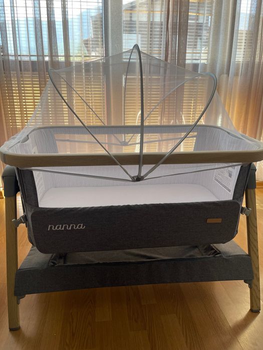 Детска Кошара “KikkaBoo - Nanna” Next2me, 0+ месеца, тъмносив меланж