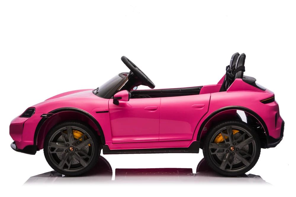 Porsche taycan turbo s 24v – детска акумулаторна кола, розова, 2 места