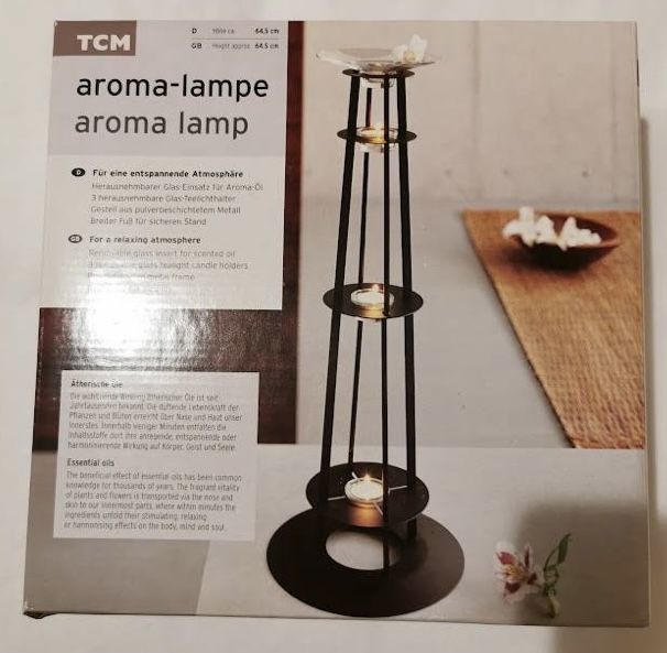 Нова арома лампа етажерка, чашки за масла, свещи, метална, TCM