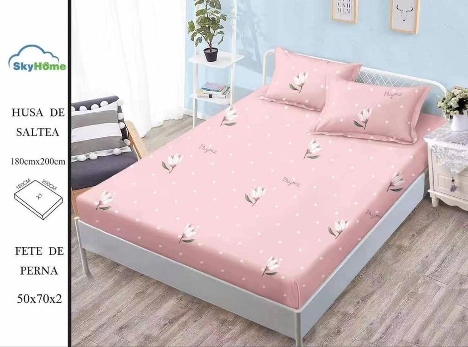 Oferta : trei huse de pat + două fețe de pernă la alegere