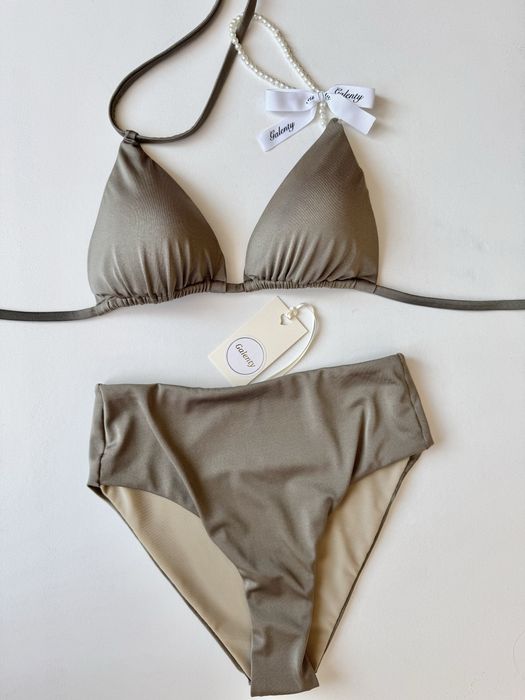 Бански дамски в кафяво синьо сиво