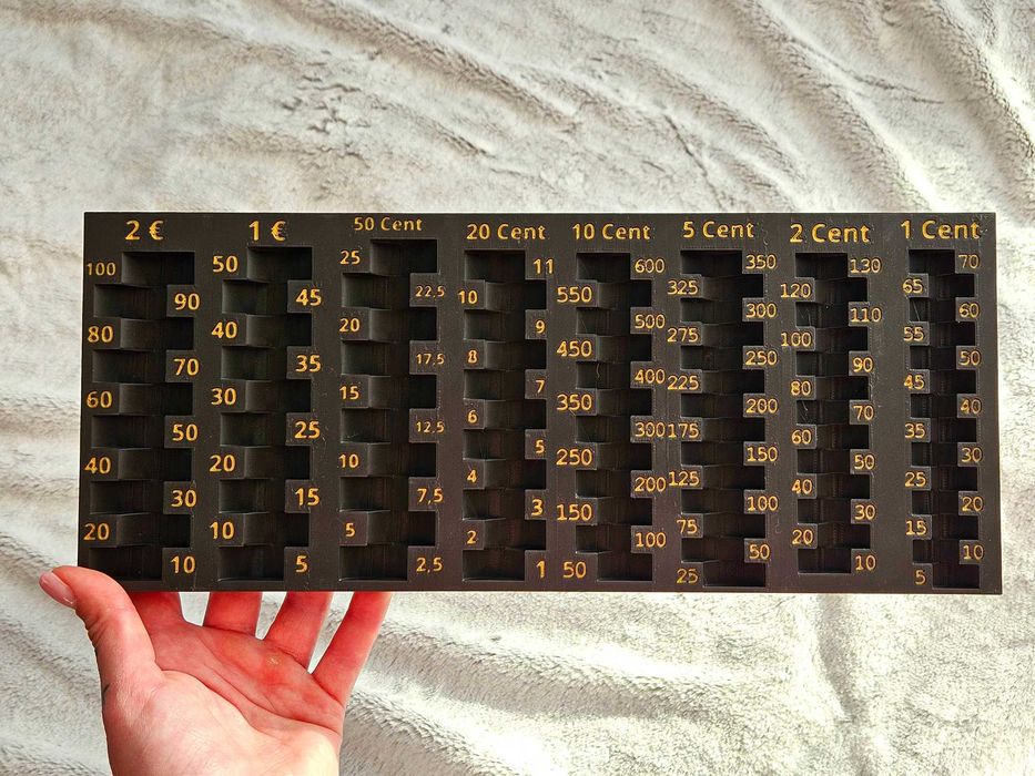 Голям Евро Монетник с износоустойчиви текст цифри. BIG Euro Coins Tray